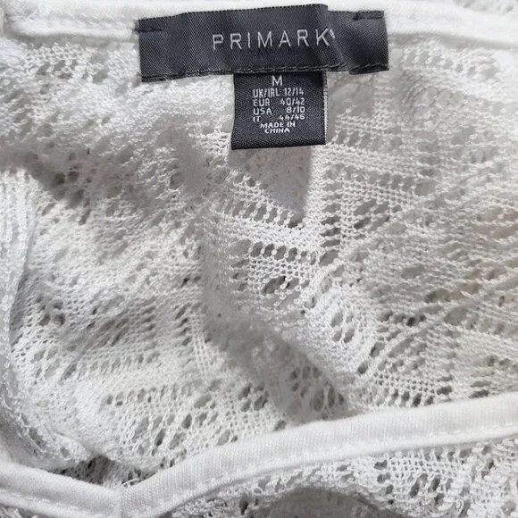 PRIMARK White Lace Beach Swim Suit Cover Up - Women's M 8/10 - Picture 7 of 7